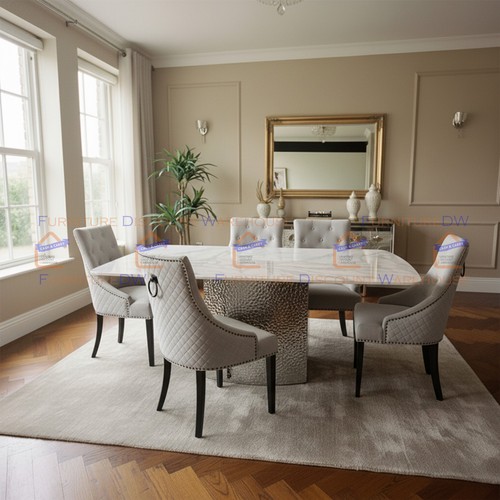 Roma 180cm white marble dining - marble,