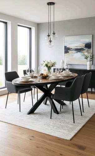 Contemporary oval dining table - contemporary,
