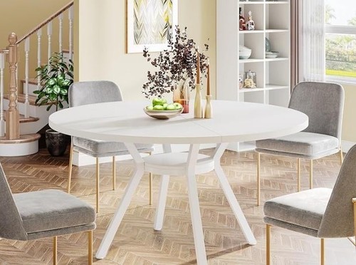 120cm round dining table - table, 6-8